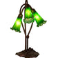 Meyda Lighting Pond Lily 16" 3-Light Mahogany Bronze Accent Table Lamp With Green Shade Glass