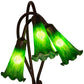 Meyda Lighting Pond Lily 16" 3-Light Mahogany Bronze Accent Table Lamp With Green Shade Glass