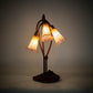 Meyda Lighting Pond Lily 16" 3-Light Mahogany Bronze Table Lamp With Amber and Purple Shade Glass