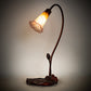 Meyda Lighting Pond Lily 16" Mahogany Bronze Accent Table Lamp With Amber and Purple Shade Glass
