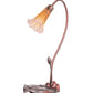 Meyda Lighting Pond Lily 16" Mahogany Bronze Accent Table Lamp With Amber and Purple Shade Glass