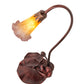 Meyda Lighting Pond Lily 16" Mahogany Bronze Accent Table Lamp With Amber and Purple Shade Glass