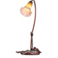 Meyda Lighting Pond Lily 16" Mahogany Bronze Accent Table Lamp With Amber and Purple Shade Glass