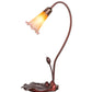Meyda Lighting Pond Lily 16" Mahogany Bronze Accent Table Lamp With Amber and Purple Shade Glass