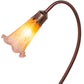 Meyda Lighting Pond Lily 16" Mahogany Bronze Accent Table Lamp With Amber and Purple Shade Glass
