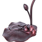 Meyda Lighting Pond Lily 16" Mahogany Bronze Accent Table Lamp With Amber and Purple Shade Glass