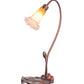 Meyda Lighting Pond Lily 16" Mahogany Bronze Accent Table Lamp With Amber and Purple Shade Glass