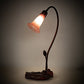 Meyda Lighting Pond Lily 16" Mahogany Bronze Accent Table Lamp With Pink Shade Glass