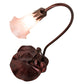 Meyda Lighting Pond Lily 16" Mahogany Bronze Accent Table Lamp With Pink Shade Glass