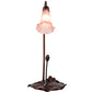 Meyda Lighting Pond Lily 16" Mahogany Bronze Accent Table Lamp With Pink Shade Glass