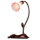 Meyda Lighting Pond Lily 16" Mahogany Bronze Accent Table Lamp With Pink Shade Glass