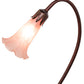 Meyda Lighting Pond Lily 16" Mahogany Bronze Accent Table Lamp With Pink Shade Glass