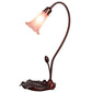 Meyda Lighting Pond Lily 16" Mahogany Bronze Accent Table Lamp With Pink Shade Glass