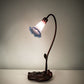 Meyda Lighting Pond Lily 16" Mahogany Bronze Accent Table Lamp With Pink and Blue Shade Glass