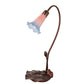 Meyda Lighting Pond Lily 16" Mahogany Bronze Accent Table Lamp With Pink and Blue Shade Glass