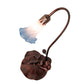 Meyda Lighting Pond Lily 16" Mahogany Bronze Accent Table Lamp With Pink and Blue Shade Glass