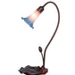Meyda Lighting Pond Lily 16" Mahogany Bronze Accent Table Lamp With Pink and Blue Shade Glass
