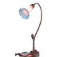 Meyda Lighting Pond Lily 16" Mahogany Bronze Accent Table Lamp With Pink and Blue Shade Glass