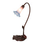 Meyda Lighting Pond Lily 16" Mahogany Bronze Accent Table Lamp With Pink and Blue Shade Glass
