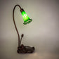 Meyda Lighting Pond Lily 16" Mahogany Bronze Mini Table Lamp With Green Shade Glass