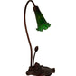 Meyda Lighting Pond Lily 16" Mahogany Bronze Mini Table Lamp With Green Shade Glass