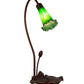 Meyda Lighting Pond Lily 16" Mahogany Bronze Mini Table Lamp With Green Shade Glass