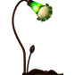 Meyda Lighting Pond Lily 16" Mahogany Bronze Mini Table Lamp With Green Shade Glass
