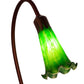 Meyda Lighting Pond Lily 16" Mahogany Bronze Mini Table Lamp With Green Shade Glass