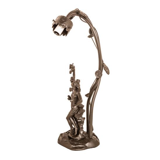 Meyda Lighting Pond Lily 17" 2-Light Mahogany Bronze Girl Table Lamp Base