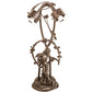 Meyda Lighting Pond Lily 17" 2-Light Mahogany Bronze Trellis Girl Accent Table Lamp With Pink Stained Shade Glass