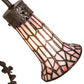 Meyda Lighting Pond Lily 17" 2-Light Mahogany Bronze Trellis Girl Accent Table Lamp With Pink Stained Shade Glass