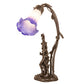 Meyda Lighting Pond Lily 17" 2-Light Mahogany Bronze Trellis Girl Table Lamp With Blue & White Shade Glass
