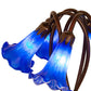 Meyda Lighting Pond Lily 17" 5-Light Mahogany Bronze Accent Table Lamp With Blue Shade Glass
