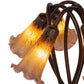 Meyda Lighting Pond Lily 17" 5-Light Mahogany Bronze Table Lamp With Amber Purple Shade Glass