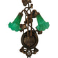 Meyda Lighting Pond Lily 18" 2-Light Mahogany Bronze Wall Sconce With Green Shade Glass