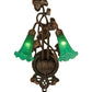 Meyda Lighting Pond Lily 18" 2-Light Mahogany Bronze Wall Sconce With Green Shade Glass