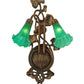 Meyda Lighting Pond Lily 18" 2-Light Mahogany Bronze Wall Sconce With Green Shade Glass