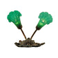 Meyda Lighting Pond Lily 18" 2-Light Mahogany Bronze Wall Sconce With Green Shade Glass