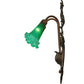 Meyda Lighting Pond Lily 18" 2-Light Mahogany Bronze Wall Sconce With Green Shade Glass