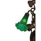 Meyda Lighting Pond Lily 18" 2-Light Mahogany Bronze Wall Sconce With Green Shade Glass