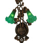 Meyda Lighting Pond Lily 18" 2-Light Mahogany Bronze Wall Sconce With Green Shade Glass