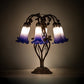 Meyda Lighting Pond Lily 18" 6-Light Mahogany Bronze Table Lamp With Blue & White Shade Glass