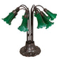 Meyda Lighting Pond Lily 22" 10-Light Mahogany Bronze Table Lamp With Green Shade Glass