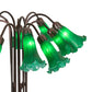 Meyda Lighting Pond Lily 22" 10-Light Mahogany Bronze Table Lamp With Green Shade Glass