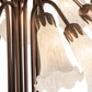 Meyda Lighting Pond Lily 22" 10-Light Mahogany Bronze Table Lamp With White Shade Glass