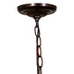 Meyda Lighting Pond Lily 24" 12-Light Mahogany Bronze Chandelier With Amber & Green Shade Glass