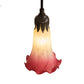 Meyda Lighting Pond Lily 24" 3-Light Timeless Bronze Cascading Pendant Light With Light Green & Pink Shade Glass