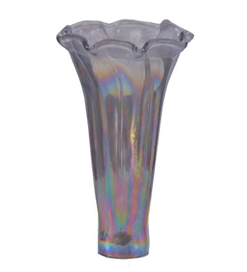 Meyda Lighting Pond Lily 3"W x 5"H Purple Iridescent Shade Glass