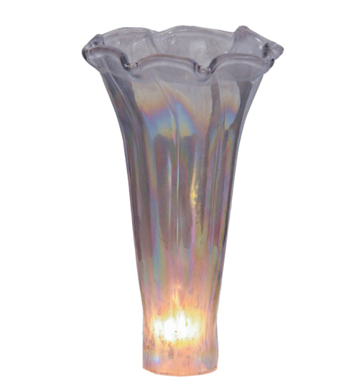 Meyda Lighting Pond Lily 3"W x 5"H Purple Iridescent Shade Glass