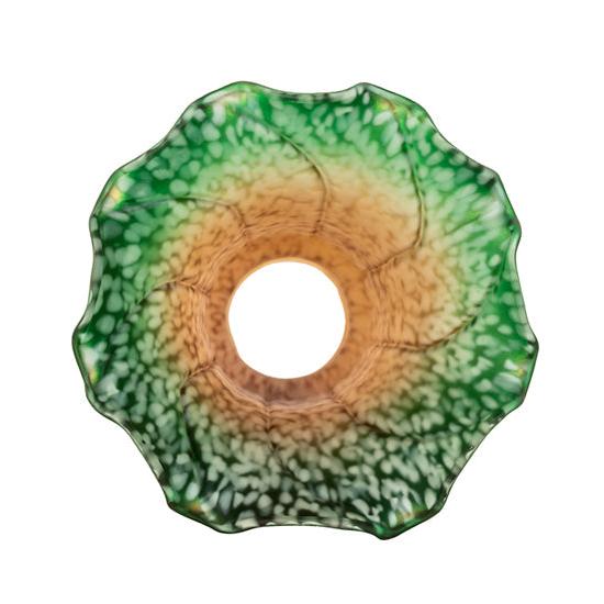 Meyda Lighting Pond Lily 4" Amber and Green Shade Glass